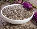 Chia seeds healthy superfood with flower