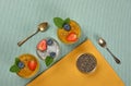 Chia seeds pudding with mango and coconut Royalty Free Stock Photo
