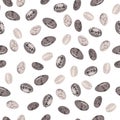 Chia seeds seamless pattern. Vector illustration of superfood