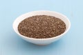 Chia seeds on a white dish