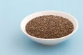 Chia seeds on a white dish