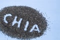 . Chia word made from the Chia seeds Royalty Free Stock Photo