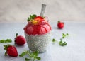 Chia and strawberry pudding Royalty Free Stock Photo