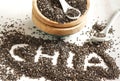 Chia word made from chia seeds Royalty Free Stock Photo