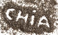 Chia word made from chia seeds Royalty Free Stock Photo