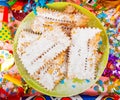 Chiacchiere or Cenci, typical Italian dessert for carnival