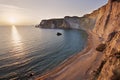 Chiaia di Luna beach at the sunset. Ponza island, Italy