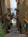 Chianalea small staircase at Scilla, Italy Royalty Free Stock Photo