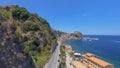 Chianalea homes in Scilla. Aerial view of Calabria, Italy Royalty Free Stock Photo