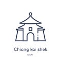 chiang kai shek memorial hall icon from monuments outline collection. Thin line chiang kai shek memorial hall icon isolated on