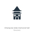 Chiang kai shek memorial hall icon vector. Trendy flat chiang kai shek memorial hall icon from monuments collection isolated on