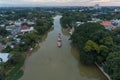 Chiang Mai City ping river in Thailand Aerial Drone Photo