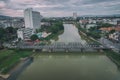 Chiang Mai City ping river in Thailand Aerial Drone Photo