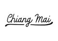 Chiang Mai hand lettering on white background