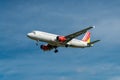 CHIANG MAI INTERNATIONAL AIRPORT, CHIANG MAI, THAILAND - Oct.24, 2018 : Thai VietJet Air Airbus A320-214 is descending for Royalty Free Stock Photo