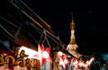 Chiang Mai Lanna style temple with Yi Peng Lanterns in Loy Krathong festival of Thailand