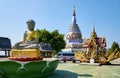 Chiang Mai Province, Thailand - February 18, 2019: Crystal Pagoda Chedi Kaew of Wat Tha Ton