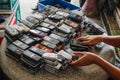 Chiang Mai Thai 15 june 2017 Many old mobile phones are discarded as toxic e-waste, but there are also groups of people who buy