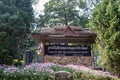 View of the place sign and flowers garden at Chiang Mai Royal Agriculture Research