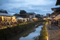 Chiang Mai, Thailand - August 28, 2023: Khlong Mae Kha canal village is a waterside night market in Chiang Mai, Thailand