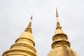 Chiang Mai, Thailand: Colorful and golden temple decoration in detail. Buddhist temple wat ornaments and buddha motives. Colorful