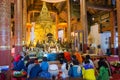 Pilgrim at Wat Phra That Si Chom Thong Worawihan in Chom Thong District, Chiang Mai, Thailand