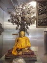 Golden Buddha image inside Wat Muen San temple, Chiang Mai silver temple Royalty Free Stock Photo