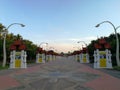 CHIANG MAI, THAILAND - DECEMBER 6, 2018 : The Royal Ratchaphruek Park , Biggest Flower Park in Chiang Mai, Thailand. Blue sky back