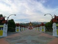 CHIANG MAI, THAILAND - DECEMBER 6, 2018 : The Royal Ratchaphruek Park , Biggest Flower Park in Chiang Mai, Thailand. Blue sky back