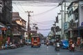 Everyday street life in provinces of Thailand