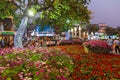 Flower garden at Tha Phae Gate Chiang mai, Thailand.