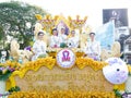 CHIANG MAI, THAILAND-FEBRUARY 04: Miss Chiangmai 2017 at flowers decorate car in annual 41th Chiang Mai Flower Festival, on Februa