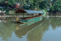 CHIANG MAI, THAILAND - FEBRUARY 18: river boat cruise for rent waiting for tourists to experience the atmosphere of the Ping River