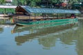 CHIANG MAI, THAILAND - FEBRUARY 18: river boat cruise for rent waiting for tourists to experience the atmosphere of the Ping River