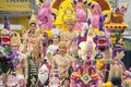 women and men in the annual flower festival parade