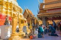 Golden Buddha Statue at Wat Phrathat Doi Suthep in Chiang Mai, Thailand. The Temple was originally built in AD 1383 Royalty Free Stock Photo