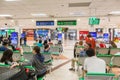 People waitng to pick up friends or family memebers at Chiang Mai international airport `s passenger arrival exit Royalty Free Stock Photo