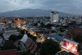 CHIANG MAI , THAILAND - JULY 4, Thapae Road and Mahawan temple on the evening in Chiang Mai, Thailand.