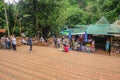 Wat Phra That Doi Suthep staircase with Unacquainted Tourist at Chiang mai city Thailand.