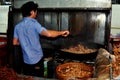 Chiang Mai, Thailand: Man Cooking Pork Rinds