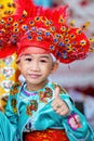 CHIANG MAI, THAILAND - MARCH 25 2023 : A boy thumbs up in Poy Sang Long festival, A Ceremony of boys to become novice monk, In