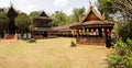 CHIANG MAI, THAILAND - March 19, 2022 : Panorama View of Thai Style Old Building at Wat Luang Khun Win Royalty Free Stock Photo