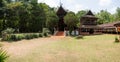 CHIANG MAI, THAILAND - March 19, 2022 : Panorama View of Thai Style Old Building at Wat Luang Khun Win Royalty Free Stock Photo