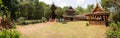 CHIANG MAI, THAILAND - March 19, 2022 : Panorama View of Thai Style Old Building at Wat Luang Khun Win Royalty Free Stock Photo