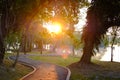 Buddhist people walking for mindfulness meditation