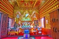 Spectacular interior of the shrine-library of Wat Buppharam, on May 3 in Chiang Mai, Thailand