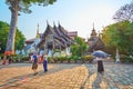 The teak temples of Wat Chedi Luang, Chiang Mai, Thailand