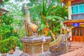 Gilt Singha lions, Wat Phra That Doi Suthep temple, Chiang Mai, Thailand