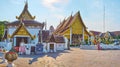 Panorama of Wat Chedi Luang grounds, Chiang Mai, Thailand Royalty Free Stock Photo