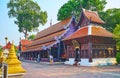 The teak shrines in Wat Chedi Luang, Chiang Mai, Thailand